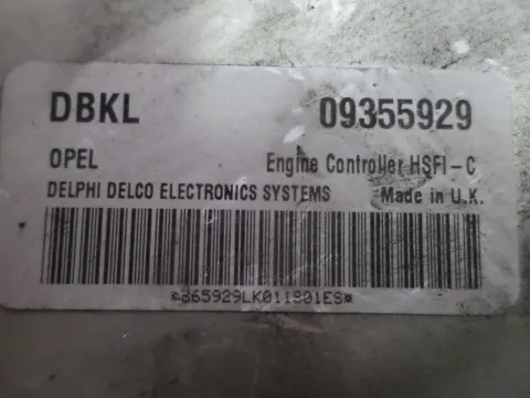 Εγκέφαλος Κινητήρα 09355929 DBKL για OPEL ASTRA (1998 - 2004) G 1600 (X16XEL) (Z16XE) Petrol 101 16valve , 1600 (X16XEL) (Z16XE) P0etrol 101 16valve , (1995 - 1998) F 1400 (X14XE) Petrol 90 16 valve Τ -  Εγκέφαλος Κινητήρα 09355929 DBKL για OPEL ASTRA (1998 - 2004) G 1600 (X16XEL) (Z16XE) Petrol 101 16valve , 1600 (X16XEL) (Z16XE) P0etrol 101 16valve , (1995 - 1998) F 1400 (X14XE) Petrol 90 16 valve Τ -