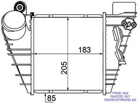 Ιντερκούλερ (183x195x85) Ημιτασιόν για SKODA OCTAVIA (1997 - 2000) 4 (1U2-5) , (2000 - 2008) 4 (1U2-5) , (2008 -) 4 Tour , AUDI A3 (1996 - 2000) (8L) , (2000 - 2003) (8L) , SEAT LEON (1999 - 2005) (1M -  Ιντερκούλερ (183x195x85) Ημιτασιόν για SKODA OCTAVIA (1997 - 2000) 4 (1U2-5) , (2000 - 2008) 4 (1U2-5) , (2008 -) 4 Tour , AUDI A3 (1996 - 2000) (8L) , (2000 - 2003) (8L) , SEAT LEON (1999 - 2005) (1M -