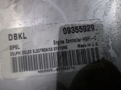 Εγκέφαλος Κινητήρα 09355929 για OPEL ASTRA (1998 - 2004) G ΤΕΛΑΡΟ 5*245277 -  Εγκέφαλος Κινητήρα 09355929 για OPEL ASTRA (1998 - 2004) G ΤΕΛΑΡΟ 5*245277 -