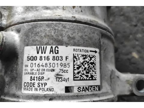 Συμπιεστής A-C (Κομπρέσορας) 5Q0816803F για SKODA FABIA (2015 - 2018) (NJ) 1000 Petrol MPi 60hp (CHY)  - 